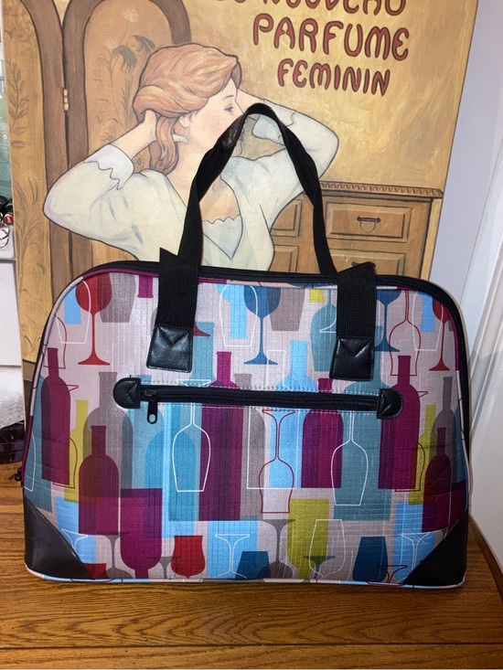 Other - Insulated Tote Bag Colorful Wine Bottle Print -